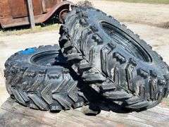 Pair of Used AT25 x 8-12, 4 Bolt Polaris Ranger/ATV Front Tires & Rims