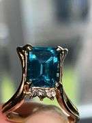 Marked 14K Blue Topaz Jewelry Set