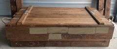 Large Wood Ammo Box w/ Legs, Approx. 43” x 27” x 12”, Legs are Approx 27” Tall