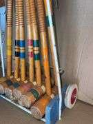 Six Person Vintage Croquet Set w/ Stand