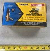 1 Box (500 Cartridges) Aguila .22 LR SuperExtra Eley Prime Subsonic Hollow Point Ammo
