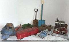 1950’s Press Steel Truck, American Flyer 629 Cattle Car, Press Steel Toy Shovel & Other Toys