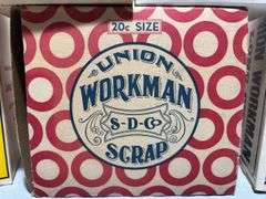 Peaches, Reek, Pep, Union Workman Tobacco Advertisement Boxes & Velvet Tobacco Tin