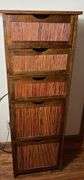 Unique Five Drawer Bamboo Dresser (50.5”T,18”W,15.5”D)