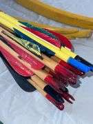 Two Bear Golden Fox 60” 35# Recurve Bows & 13 Arrows + Green Recurve Bow