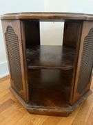 MCM Octagonal Wooden End Table (20”T,24”R)