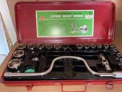 Stack-On 9”x19”x9” Toolbox + Contents & Amash Socket Wrench Set