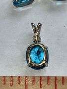 Marked 14K Blue Topaz Jewelry Set