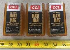 3 Ctn (150 Cartridges) CCI 22 WMR Maxi Mag Speer Gold Dot Ammo