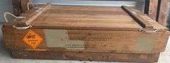Large Wood Ammo Box w/ Legs, Approx. 43” x 27” x 12”, Legs are Approx 27” Tall