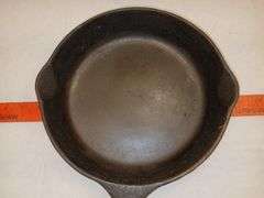 Two Wagner Cast Iron Pans & One Unmarked Cast Iron Pan w/ Heat Ring