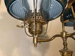 Antique Brass Double Arm Student Library Table/Desk Lamp