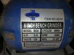Cummins Six Inch Bench Grinder (has power)