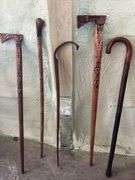 Assortment of Hand Carved Polish Walking Sticks & Canes