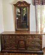 Stanley Furniture Wooden Dresser (82”T,66”L,20”D) w/ Mirror