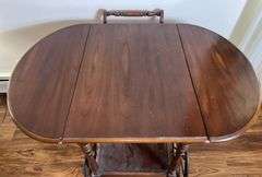 Mid Century Modern Drop Leaf Cherry Bar Cart (29”T,33”L,20”D)