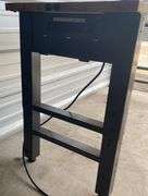 Wood Table w/ Adjustable Metal Legs & Power Strip On One End, Approx. 72” x 24”
