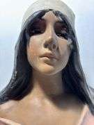 Signed 19th Century Hand Painted Composition Bust