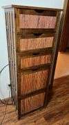 Unique Five Drawer Bamboo Dresser (50.5”T,18”W,15.5”D)