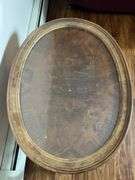 Antique Carved Wooden Side Table w/ Glass Top (21”T,27”L,19”W) + Brass & Cut Glass Table Lamps