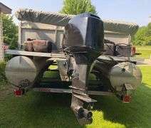 1995 18’ Tahoe Alpine Pontoon Boat w/ Mercury 50 HP 2 Cycle/Oil Injected Motor & Bunk Trailer