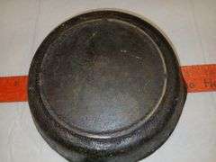 Two Wagner Cast Iron Pans & One Unmarked Cast Iron Pan w/ Heat Ring