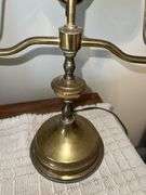 Antique Brass Double Arm Student Library Table/Desk Lamp