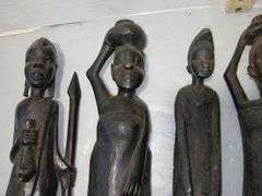 14" Tall Hand Carved African Figures