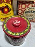 Peaches, Reek, Pep, Union Workman Tobacco Advertisement Boxes & Velvet Tobacco Tin