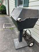 John Deere Propane Grill- needs work/reassembly (44” tall & 32”x20”)