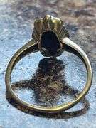 Onyx & Diamond Star Marked 10K Ring