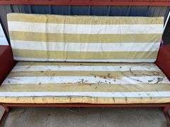 Metal Vintage Red Glider Bench (77”L,36”T,32”D)