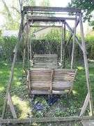 Wooden Double Swing Attached to 92” tall Frame- (7’ x 69”)