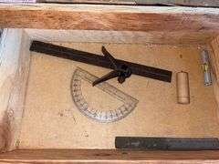 Carpenters 21”x34”x10” Wood Tool Box + Tools & Small Wood Toolbox