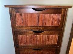 Unique Five Drawer Bamboo Dresser (50.5”T,18”W,15.5”D)