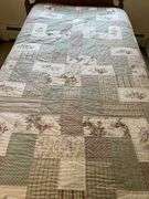 Wooden Twin Bed Frame, Mattress & Box Spring + Bedding