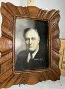 Franklin D. Roosevelt Photo in Wood Frame, 1900's Stereoscopic Viewer, Sharpening Stone & More
