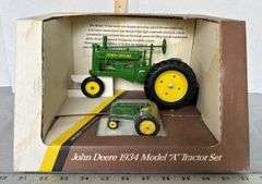 ERTL 1934 John Deere Model “A“ Tractor Set- 1/16th and 1/43rd Scale