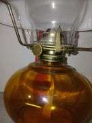 Amber Daisy Hurricane Oil Lamp