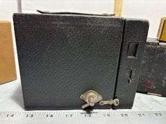 Kodak Brownie Box Camera, Two Kodak Film Fold Cameras, & Kodak Autographic 122 Film w/ Box