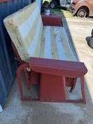 Metal Vintage Red Glider Bench (77”L,36”T,32”D)
