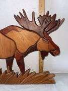18”x15” Moose Crafted Using The Intarsia Woodworking Technique