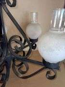 MCM Metal 19” long & 22” round Chandelier w/ 4 Extra Globes- not shown