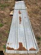 Nine Sheets of 14’ long Pole Barn Steel- 23”-34” wide