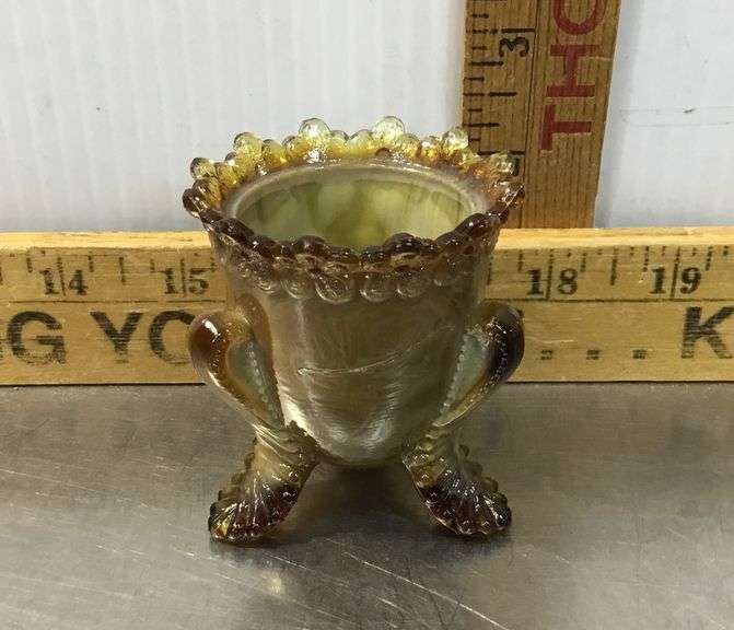 Dagenhart & Greentown Chocolate Slag Toothpick Holders