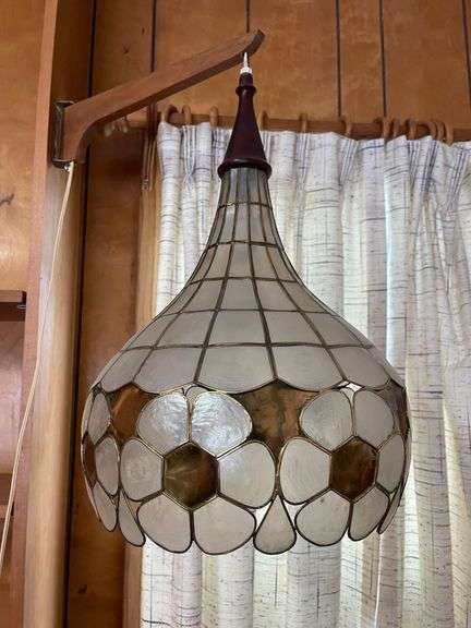 1970’s Mid Century Modern Capiz Shell Chandelier
