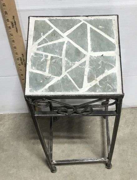 Tile Top Plant Stand  22” Tall 8”x8”