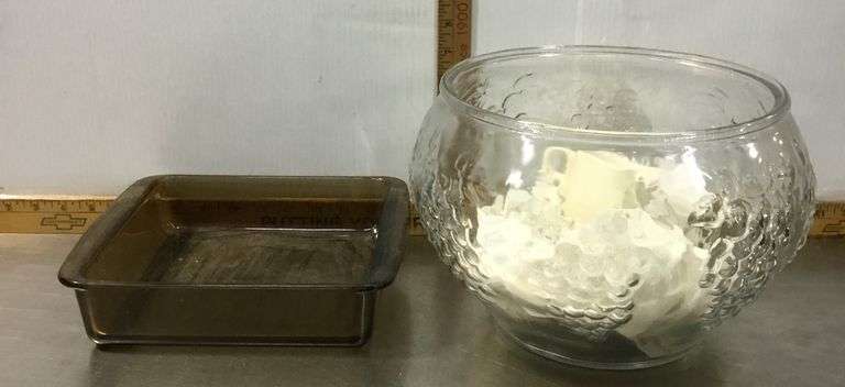 Punch Bowl, Ladle & Cups and PYREX Baking Dish