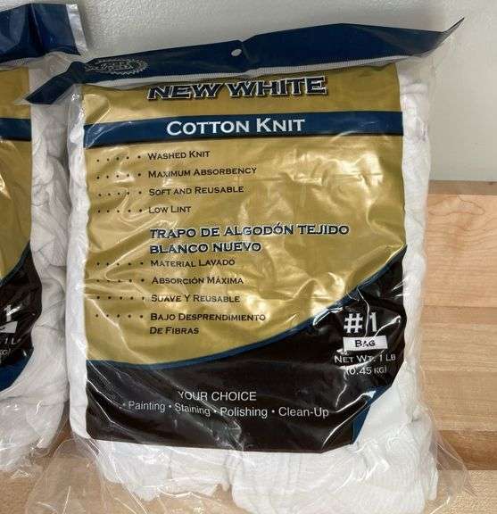 Merit  Pro New White Cotton Knit Rags(New)