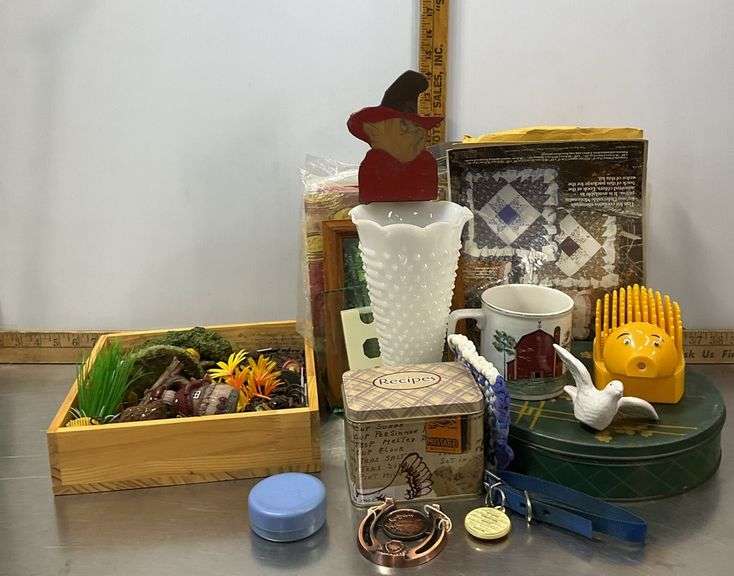 Fairy Garden, Cookbooks, Recipe Tin, Patterns, Milk Glass Tall Vase & More
